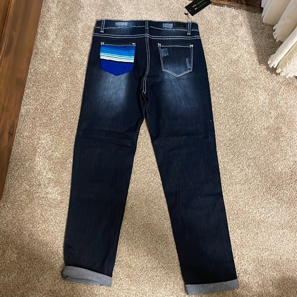 L&B pants Size 12 with Mexican blanket patches - Picture 2 of 3